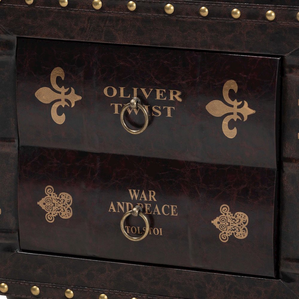 Leather Upholstered Wood Storage Ottoman. Picture 7