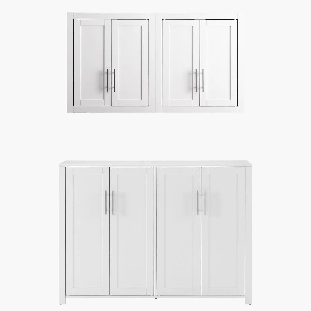 Savannah 3-Piece Kitchen Storage Pantry Set - Sideboard & 2 Wall Cabinets. Picture 6