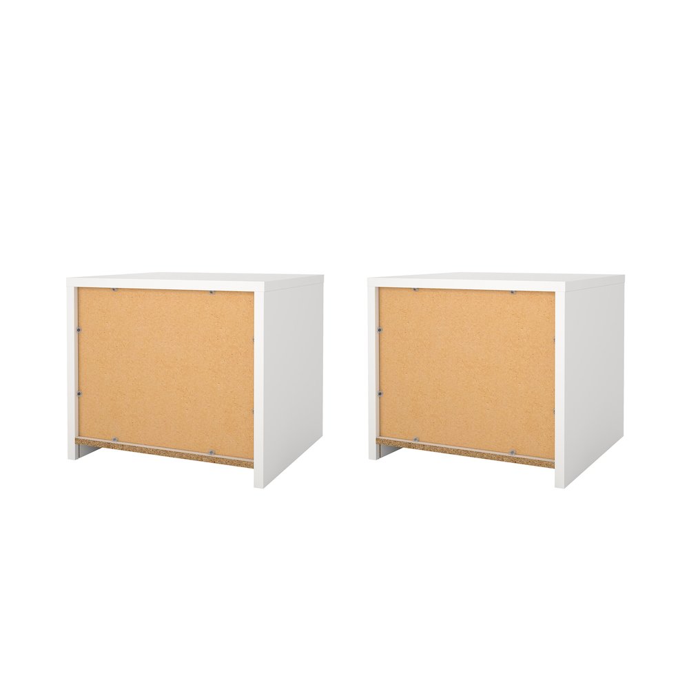Next 17-Inch Tall 2-Drawer Nightstand - Set of 2, White. Picture 4