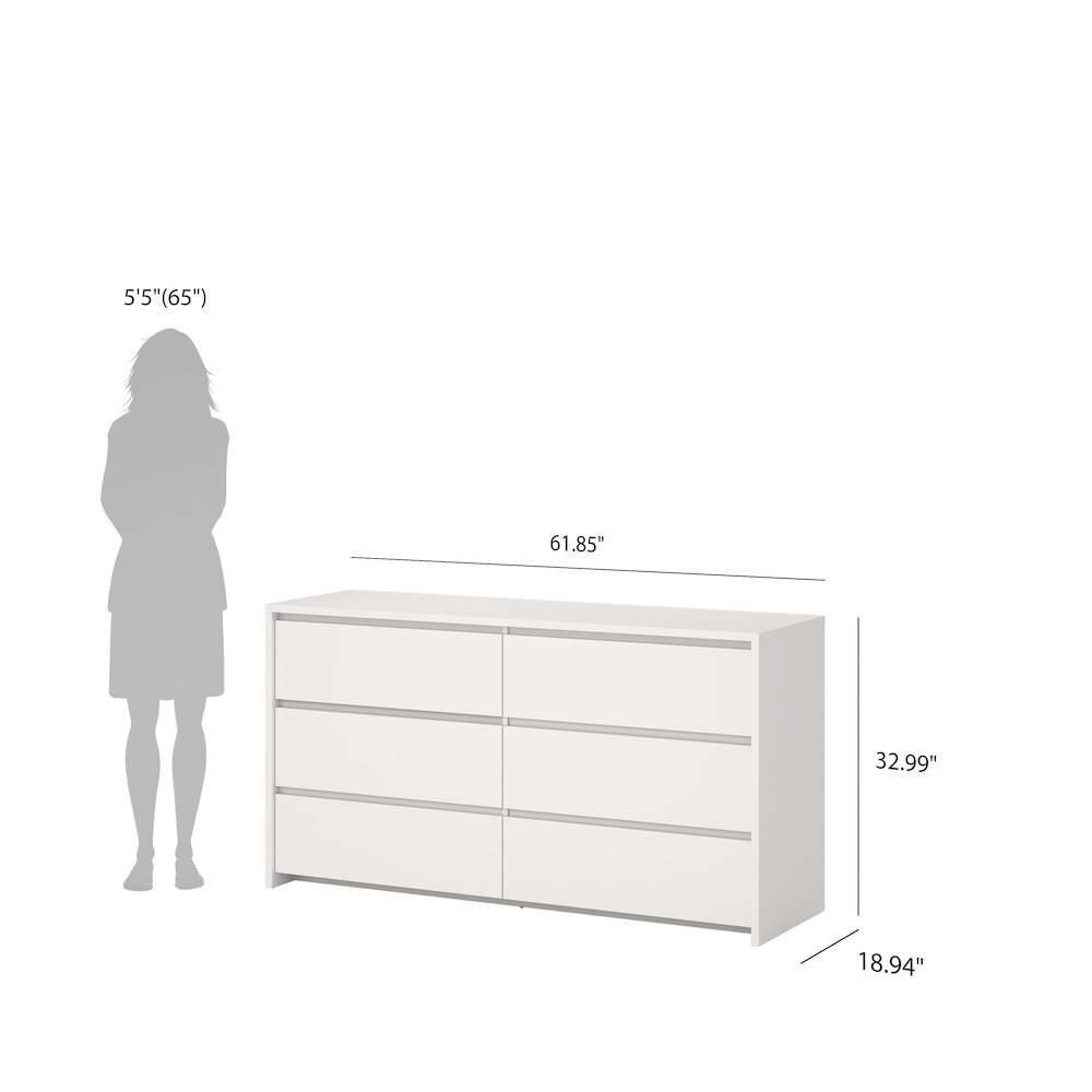 Next 6 Drawer Double Dresser, White. Picture 10