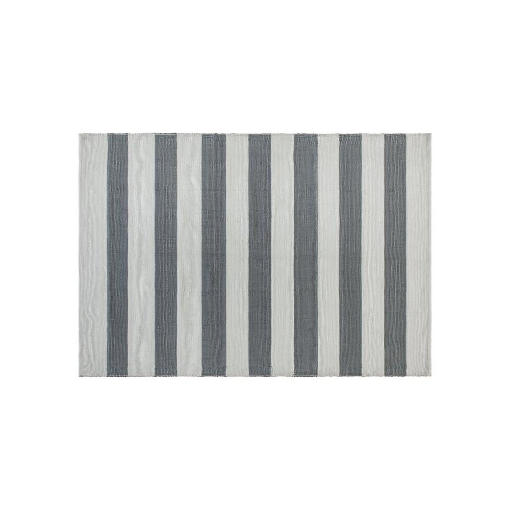 5' x 7' Grey & White Striped Handwoven Indoor/Outdoor Cabana Style Stain Resistant Area Rug. Picture 1