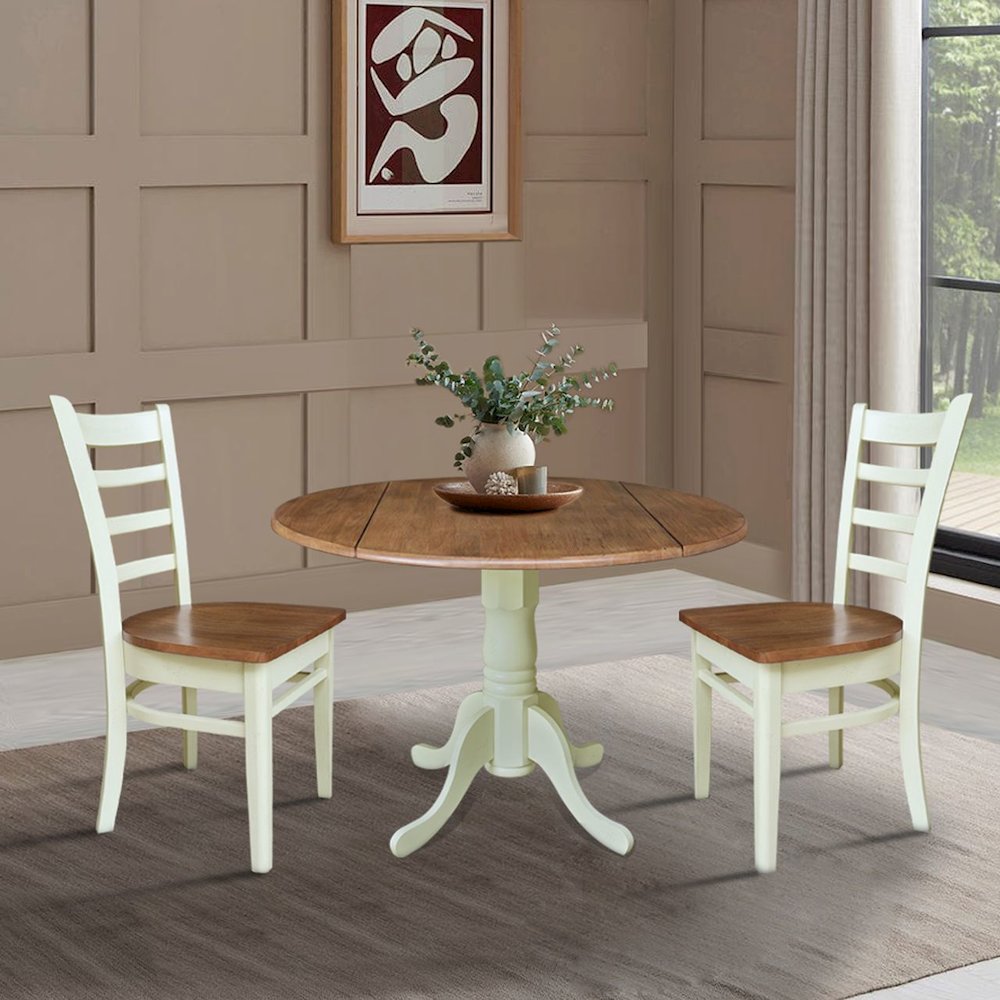 42" Dual Drop Leaf Table With 2 Emily Side Chairs. Picture 2