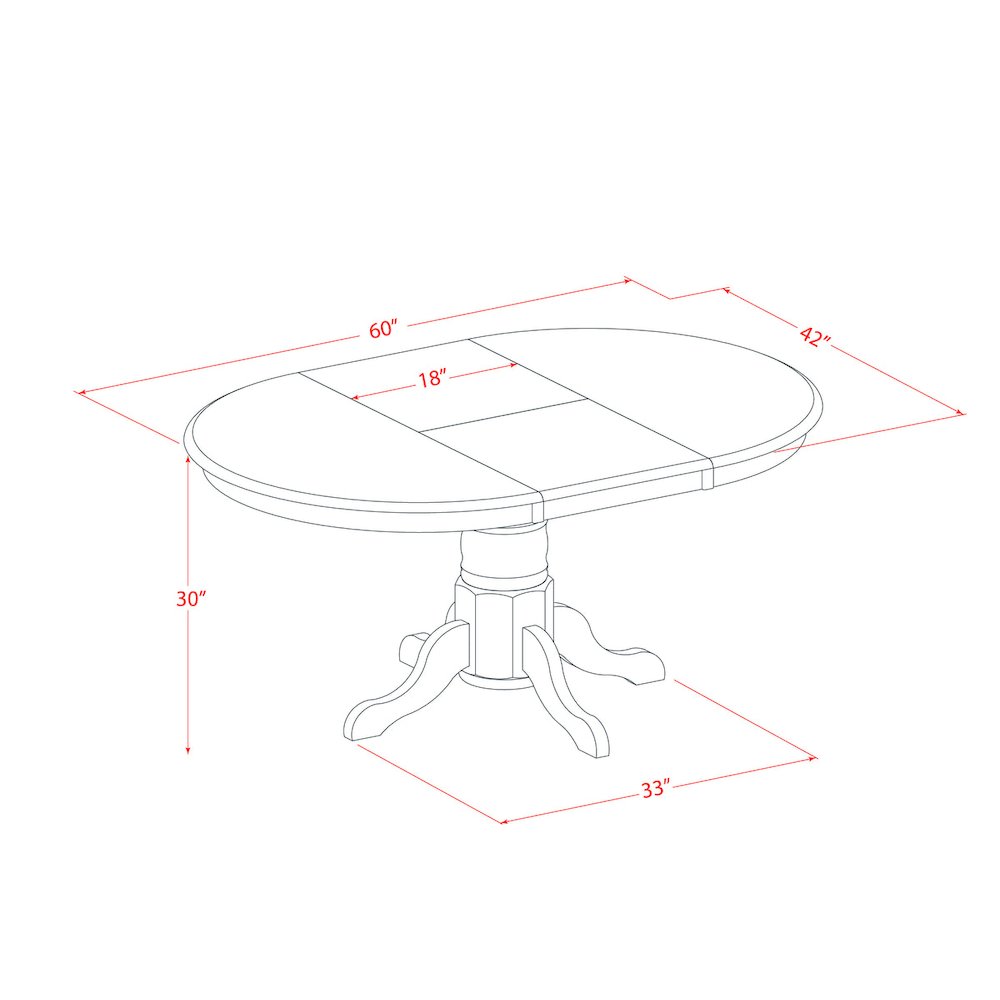 AVPL7-SBR-C 7 PcAvon Dining Table featuring Leaf and 6 Fabric Seat Chairs in Saddle Brown .. Picture 7