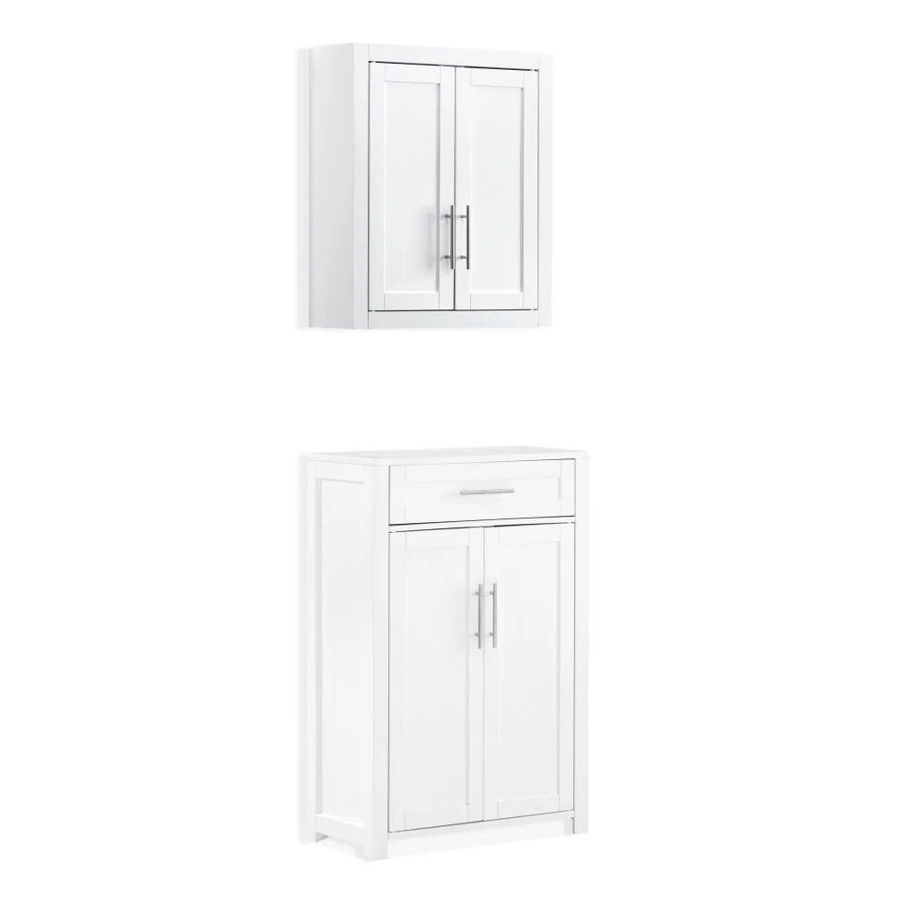 Savannah 2-Piece Storage Cabinet Set - Storage Cabinet & Wall Cabinet. Picture 4
