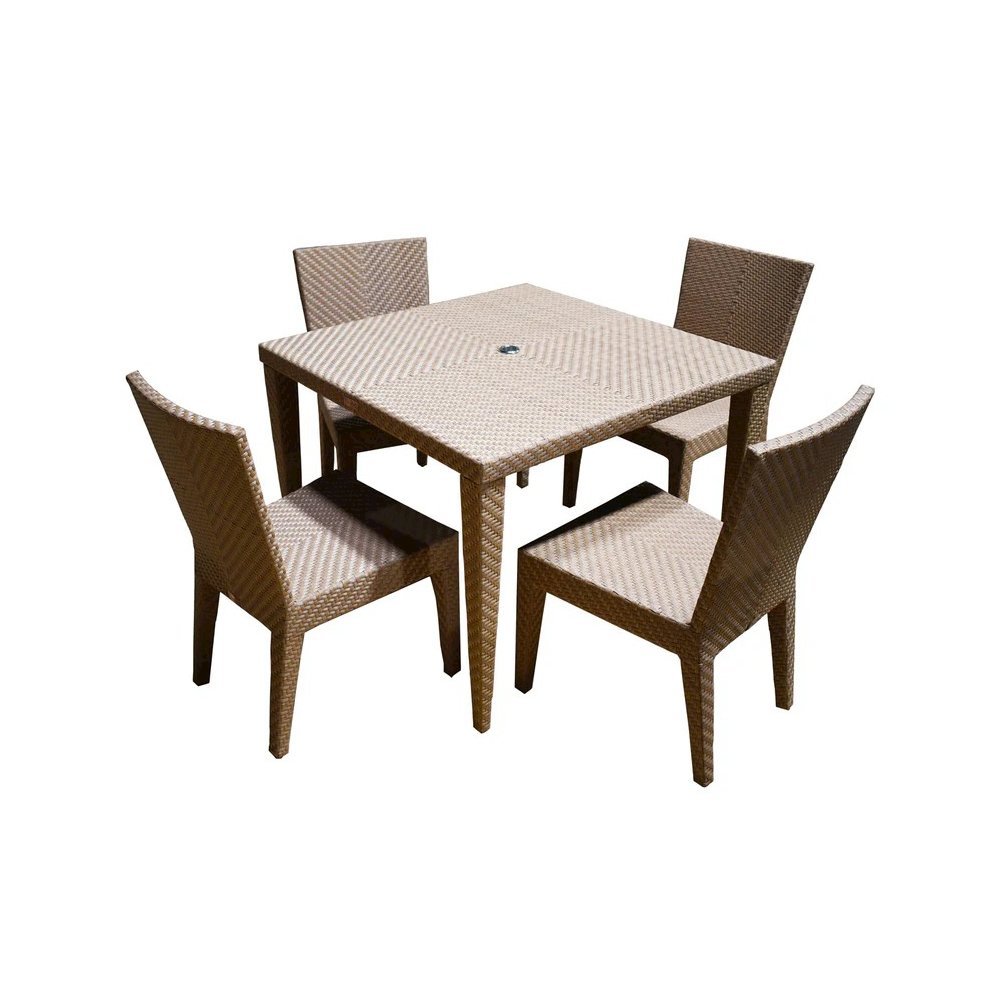 Soho 5-Piece Square Dining Arm Chair Set with Cushions. Picture 1