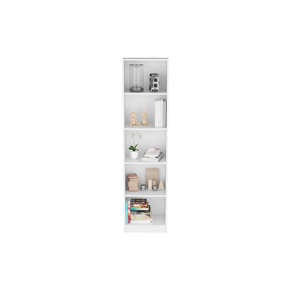 Bookcase XS Benzoni with Slim Design and Spacious Display, White. Picture 3