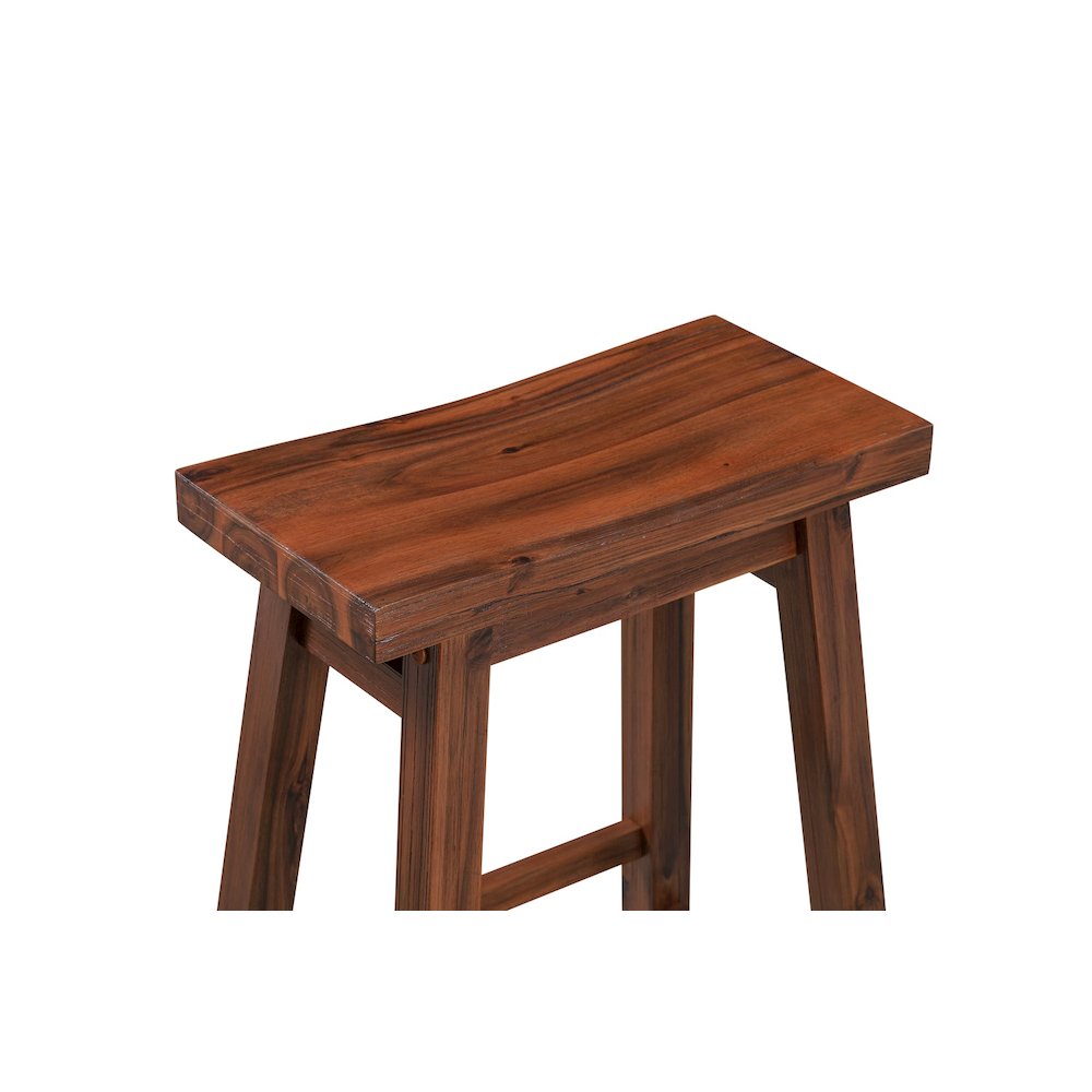Sonoma Backless Saddle Counter Stools - Chestnut Wire-Brush - Set of 2. Picture 6