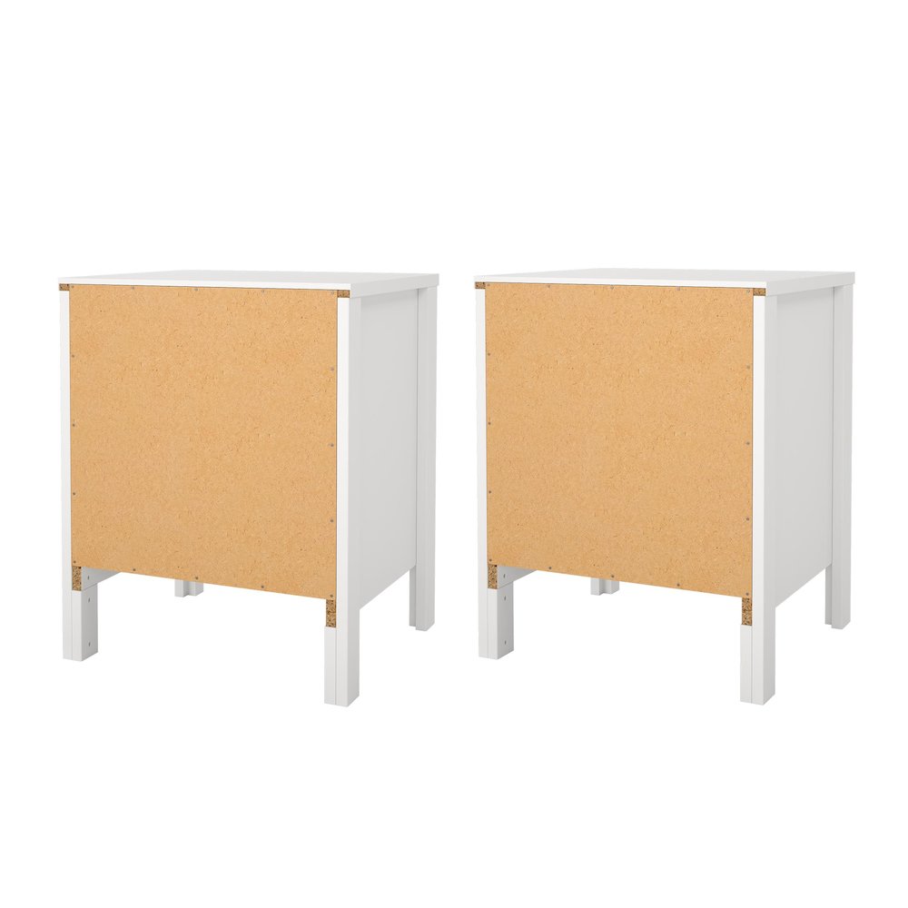 Madrid 2 Drawer Nightstand - Set of 2, White. Picture 7