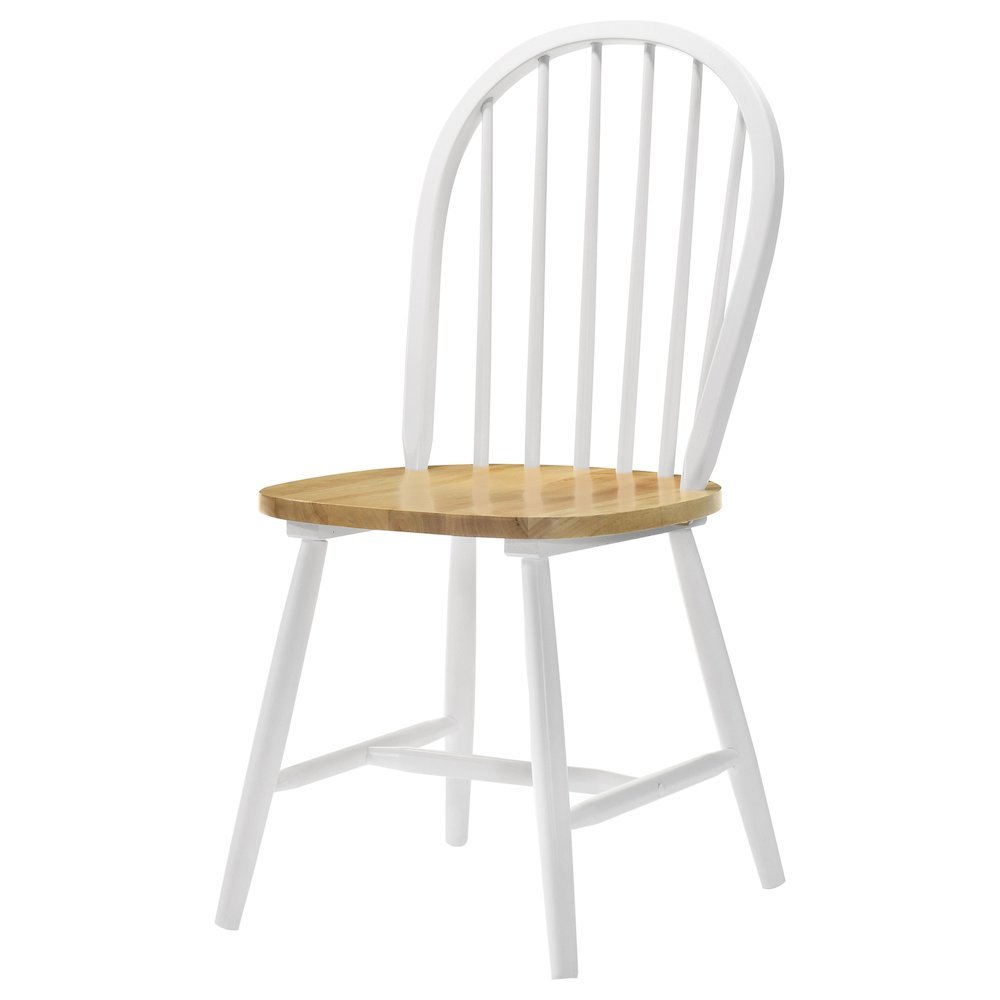 Set of 4 Wooden Dining Chairs with Natural Brown and White Finish. Picture 6