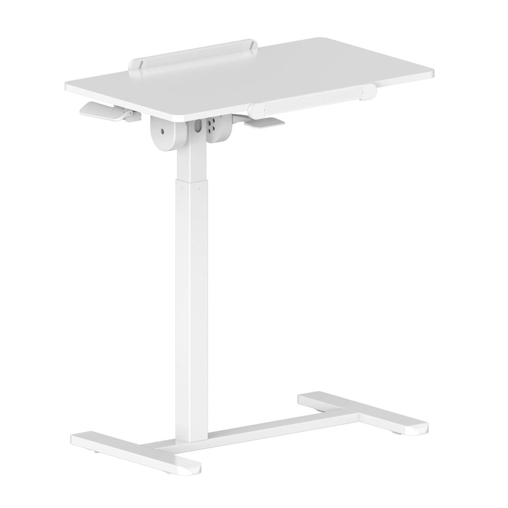 Techni Mobili Sit-to-Stand Rolling Adjustable Laptop Cart, White. Picture 11