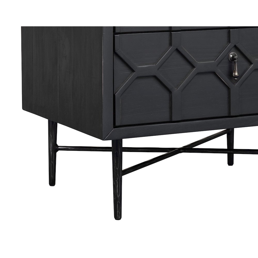 Samara 2-Drawer Small Nightstand - Black. Picture 7