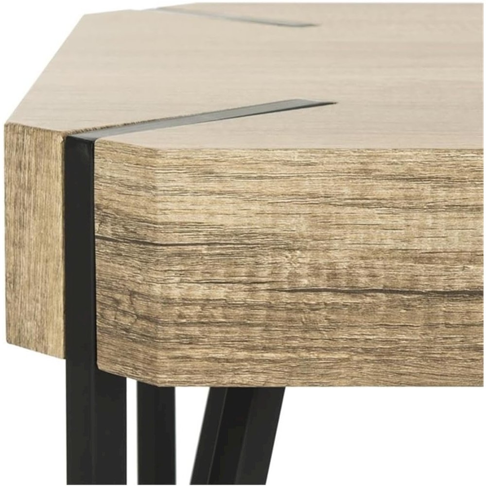 Safavieh Home Liann Rustic Multi Brown and Black Glass Leg Coffee Table. Picture 3