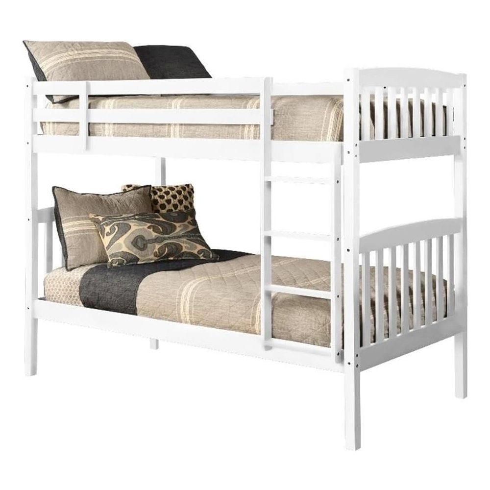 Claire Twin over Twin Wood Bunk Bed in White-Mattresses Not Included. Picture 1
