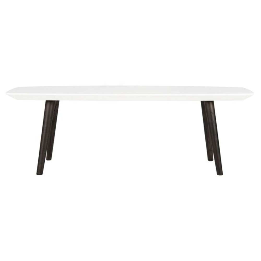 Home Collection Josiah Mid-Century Modern White and Dark Brown Coffee Table. Picture 1