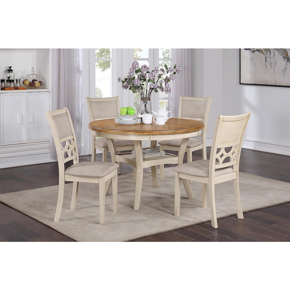 Mitchell Solid Wood 5Pc Dining Set in White/Brown Bisque. Picture 9