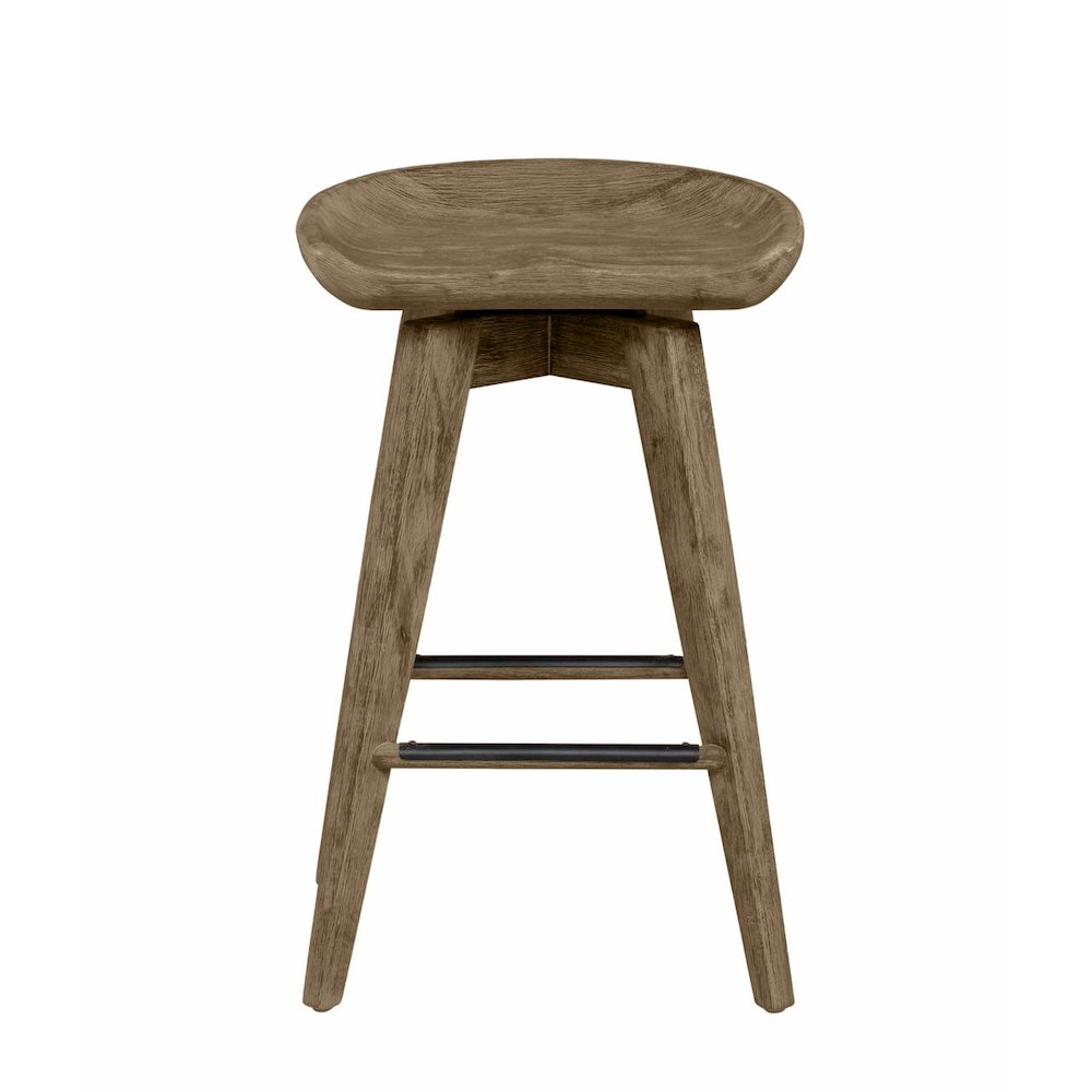 Bali Backless Swivel Counter Stool - Weathered Wire-Brush. Picture 4