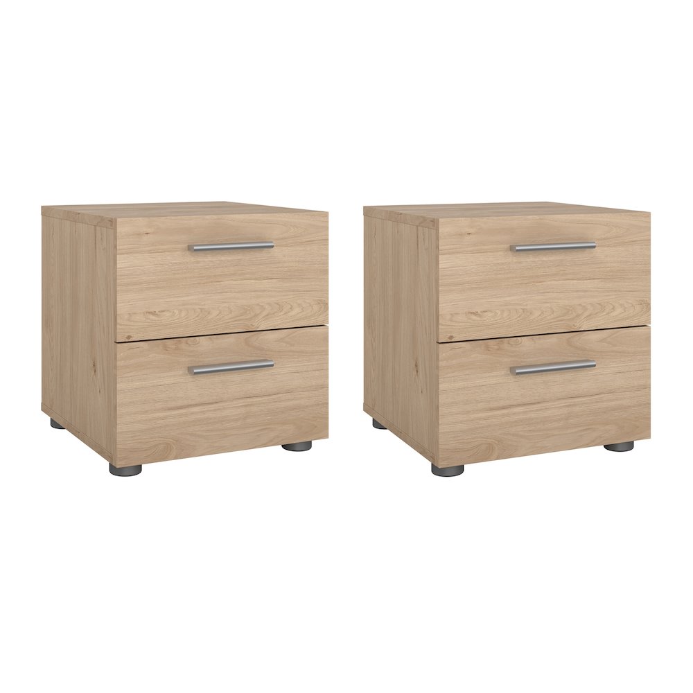 Austin 2 Drawer Nightstand - Set of 2, Jackson Hickory. Picture 1