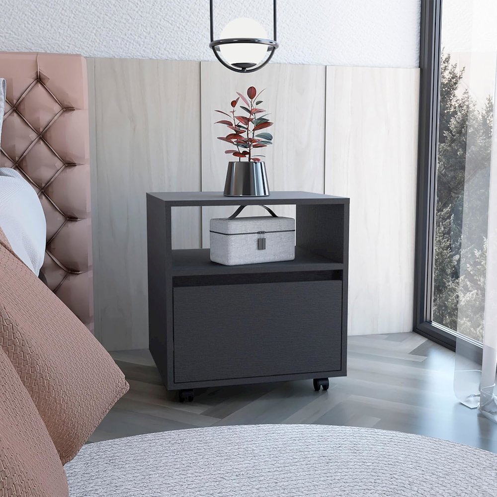 Austin Nightstand Black MDF. Picture 4