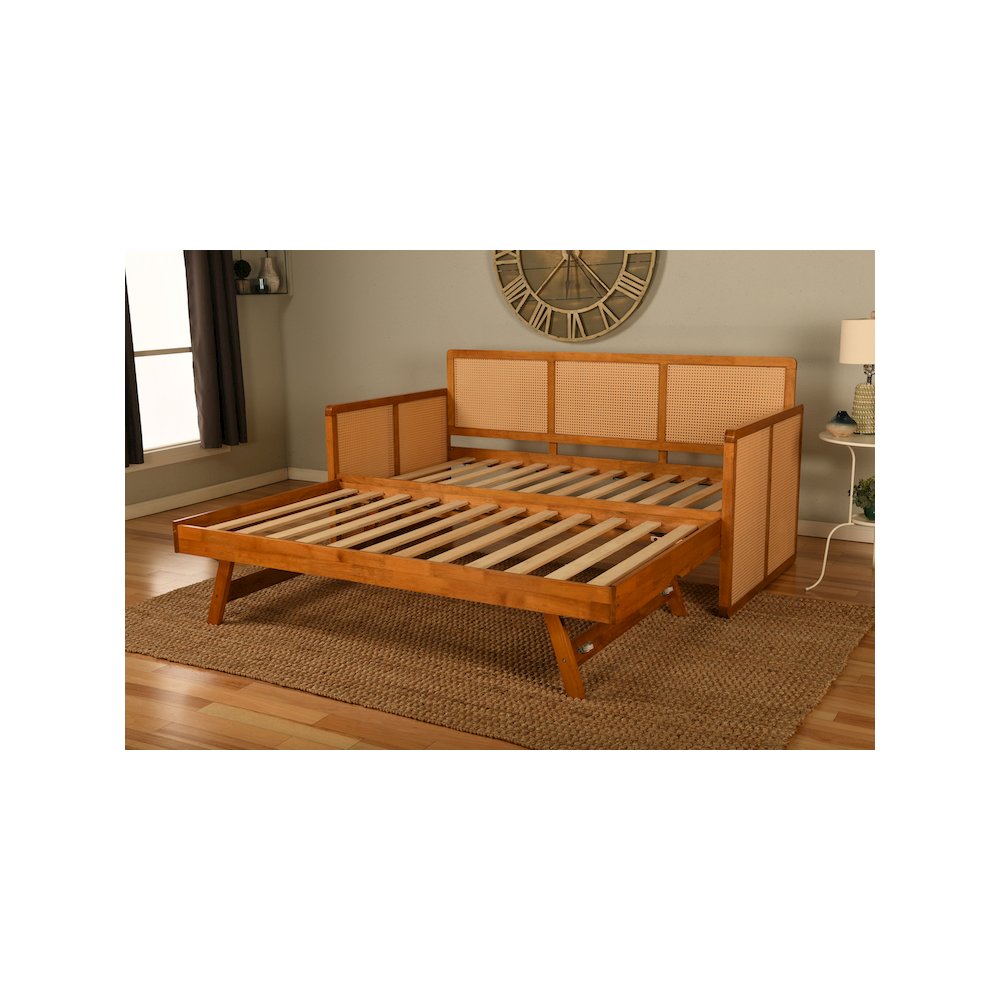 Abaco Daybed-Pop Up-Honey Finish-Taxi Seaport Mattresses. Picture 4