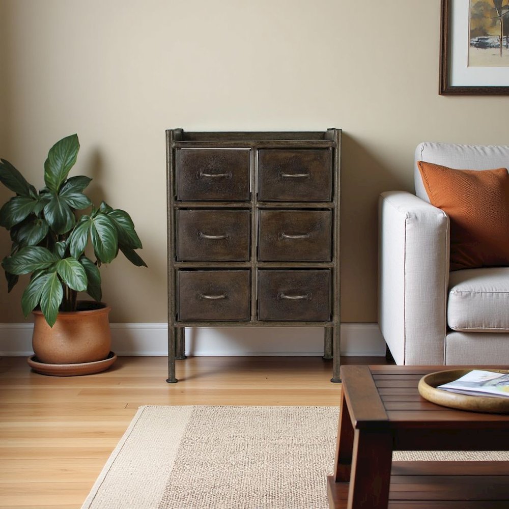 Iron Short Dresser – 6 Drawer Dresser for Closet and Bedroom Use. Picture 2