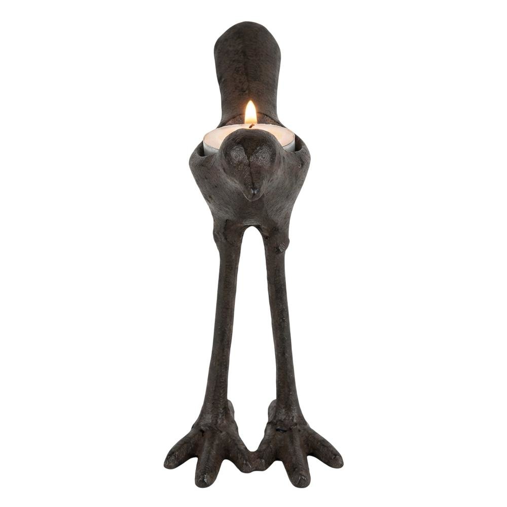 Set Of Two Cast Iron Bird Tea Light Holders. Picture 3