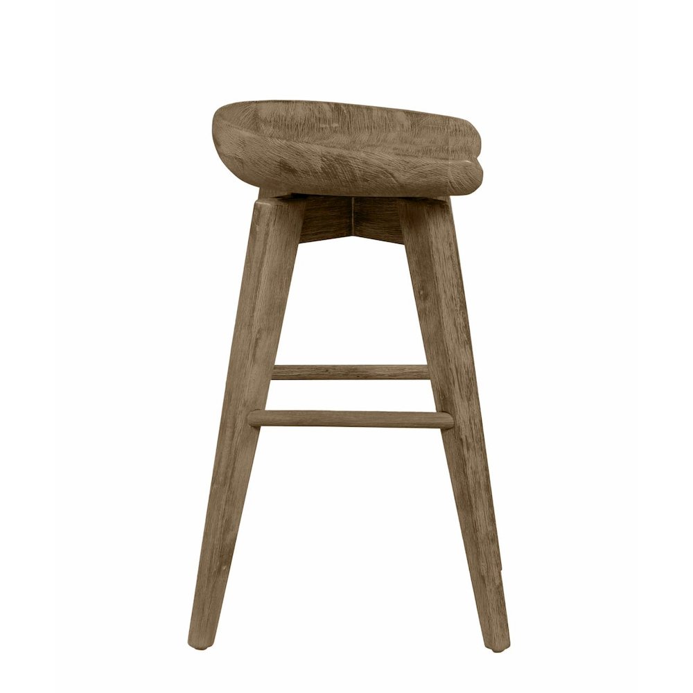 Bali Backless Swivel Counter Stool - Weathered Wire-Brush. Picture 6