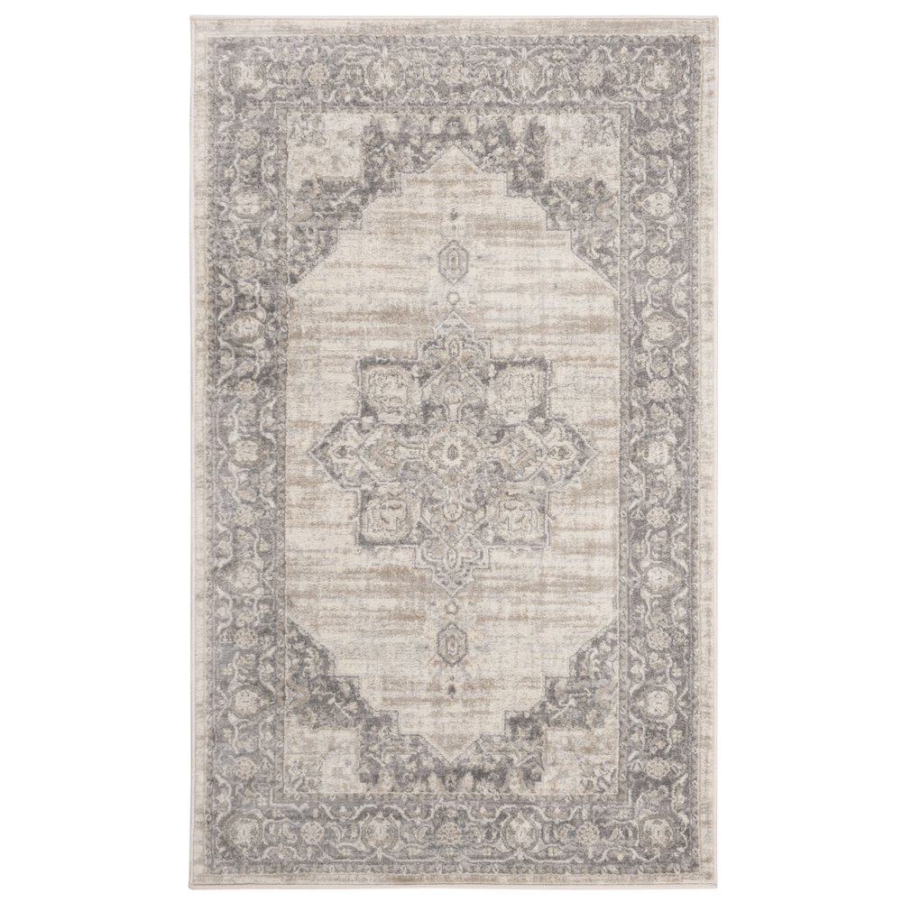 BRENTWOOD, Cream / Grey, 3' X 5', Area Rug. Picture 1
