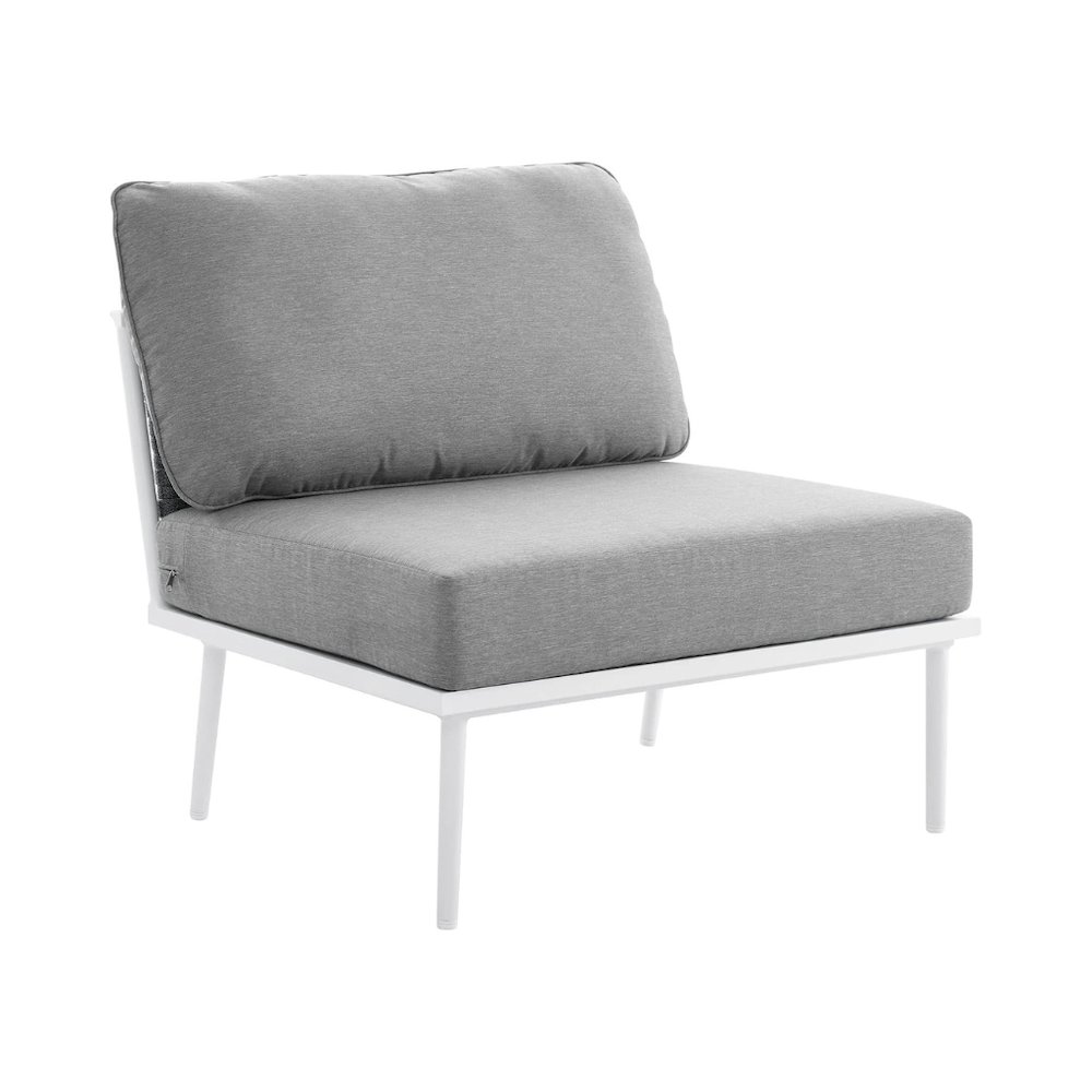 Aluminum Outdoor Lounge Chair With Armless Design And Sturdy Backrest. Picture 1