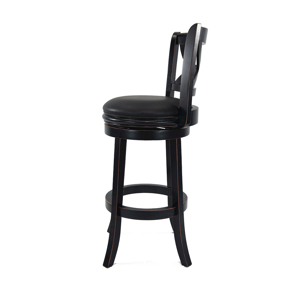 Florence Swivel Bar Stool - Black Sandthru Finish. Picture 7