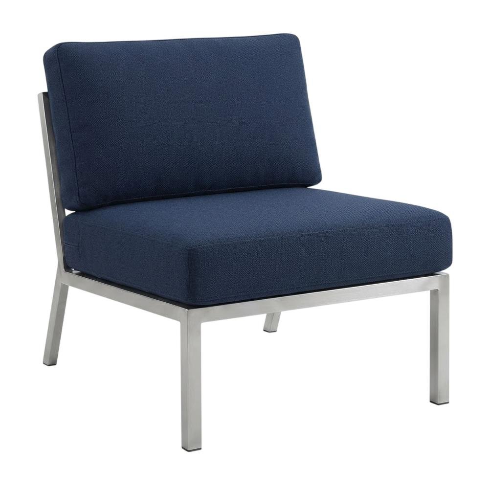 Aluminum Outdoor Lounge Chair With Armless Design And Comfortable Backrest. Picture 1