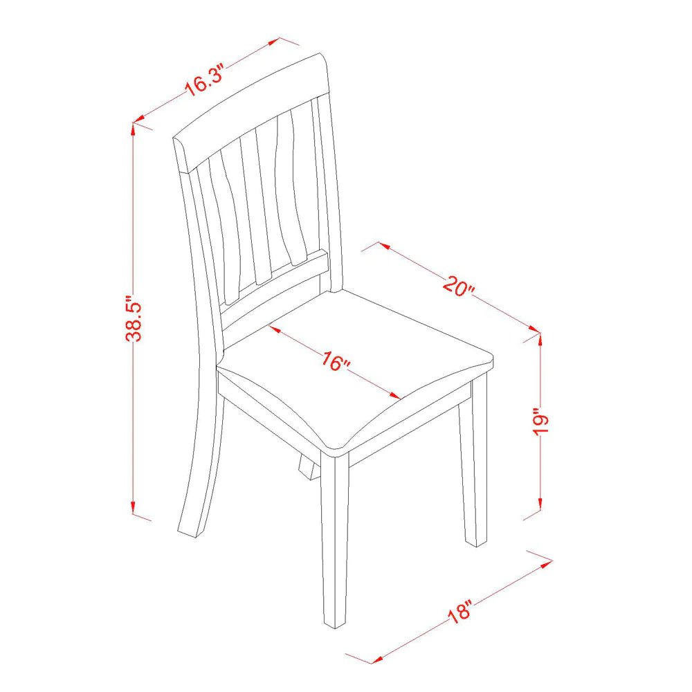 DLAN5-BLK-C 5 PC Table set - Dining Table and 4 Kitchen Dining Chairs. Picture 7
