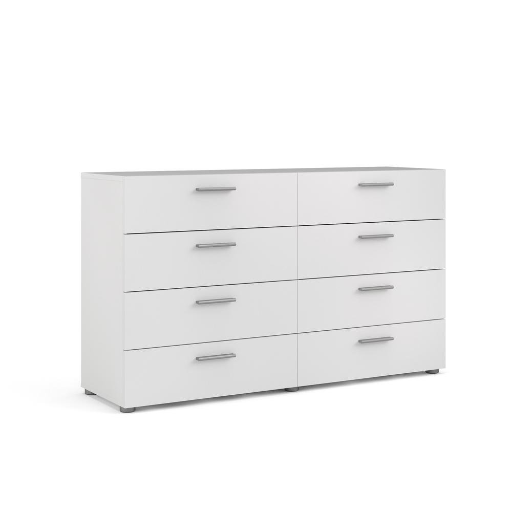 Sleek White Double Dresser with Eight Spacious Drawers for Bedroom Storage. Picture 1