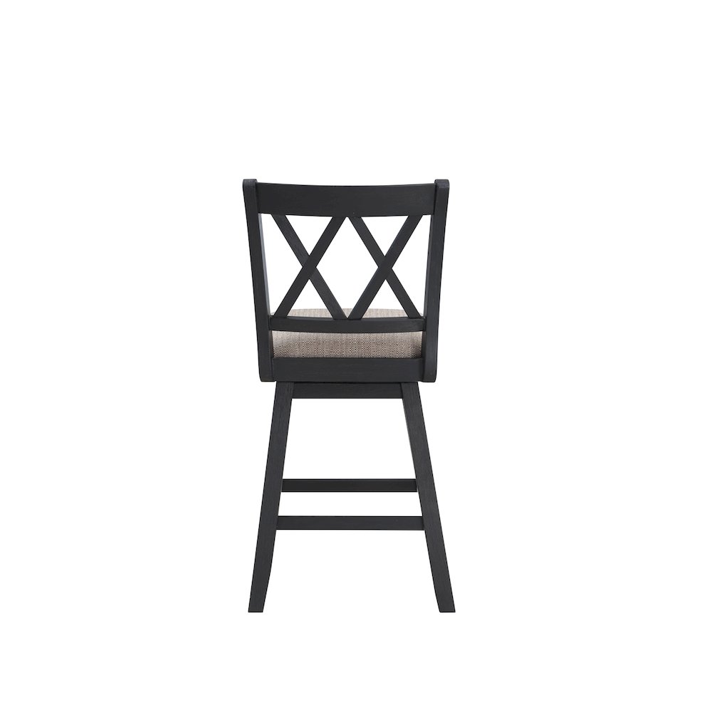 Home 2 Office 24" Brookline Swivel Barstool with Black  Wood Finish. Picture 3