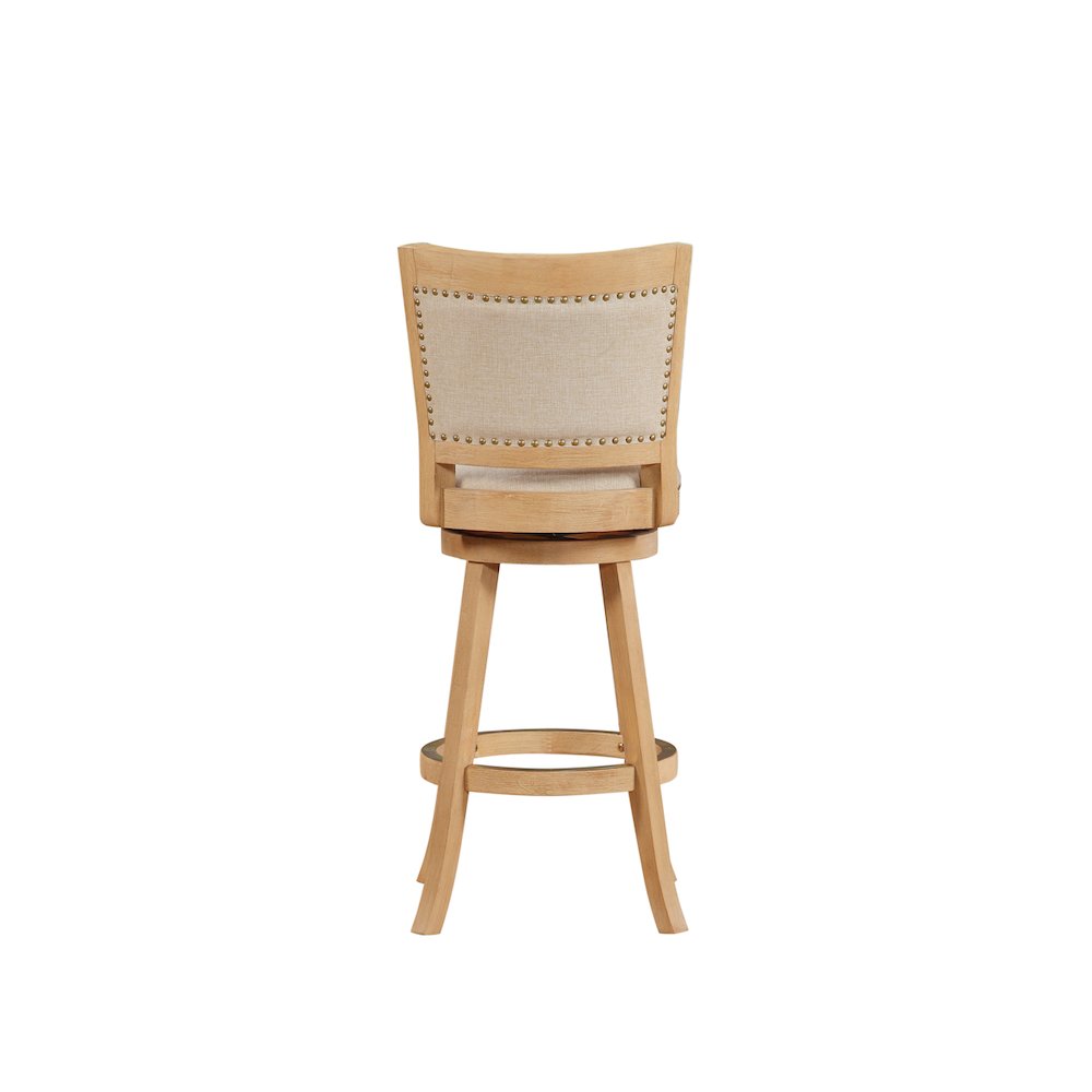 Melrose Swivel Bar Stool - Creme Wire-Brush. Picture 3