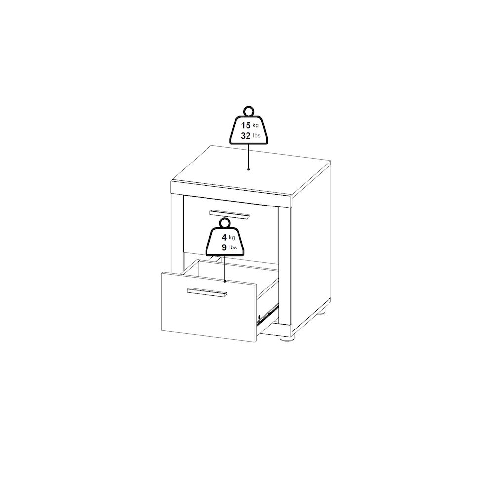 2 Drawer Nightstand - Set of 2. Picture 8