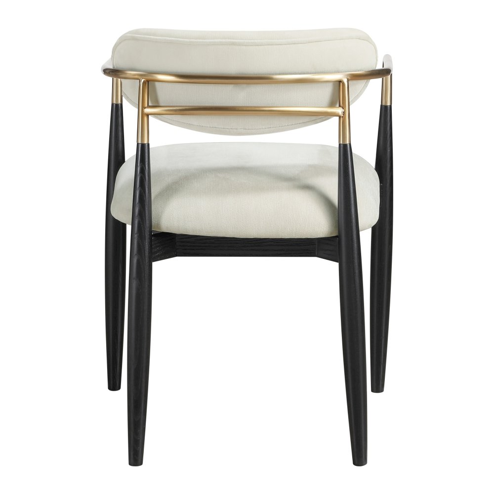 Riccio Beige Performance Fabric Upholstered Dining Arm Chair, Set of 2. Picture 2