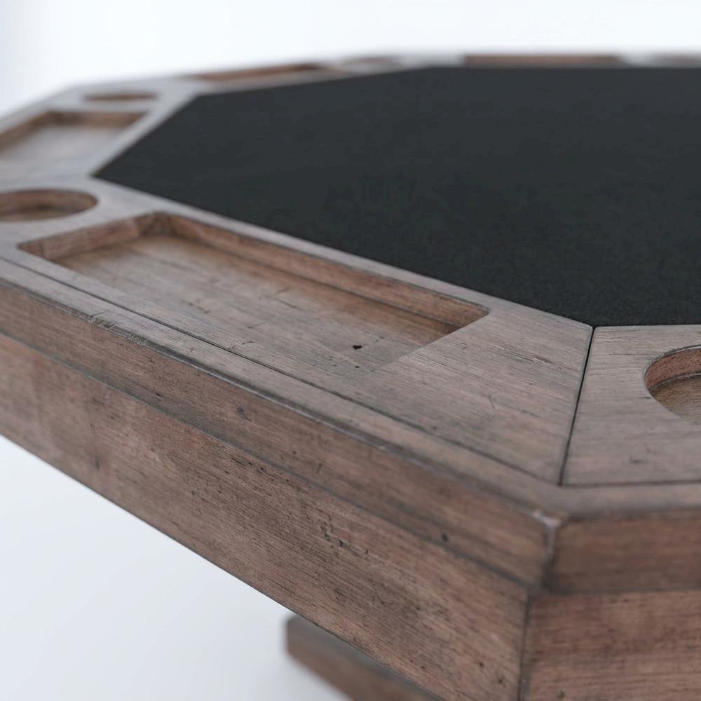 Solid Wood Game Table, Round Poker Table with Convertible Dining Surface. Picture 4