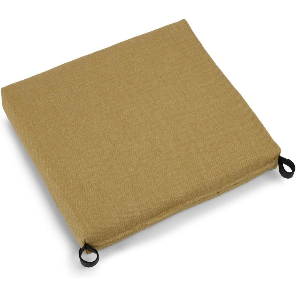 20-inch by 19-inch Solid Outdoor Spun Polyester Chair Cushion. Picture 1