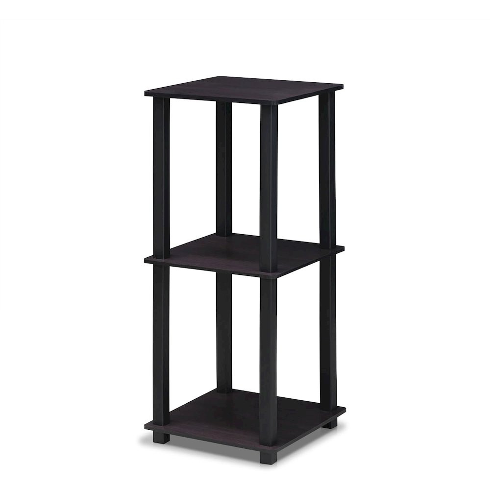 SIMPLISTIC Night Stand Set of 2, 2-Tier, Easy Assembly, Dark Walnut. Picture 7