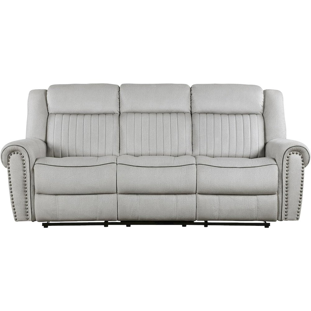 Lexicon Brennen Microfiber Double Reclining Sofa in Mist. Picture 5