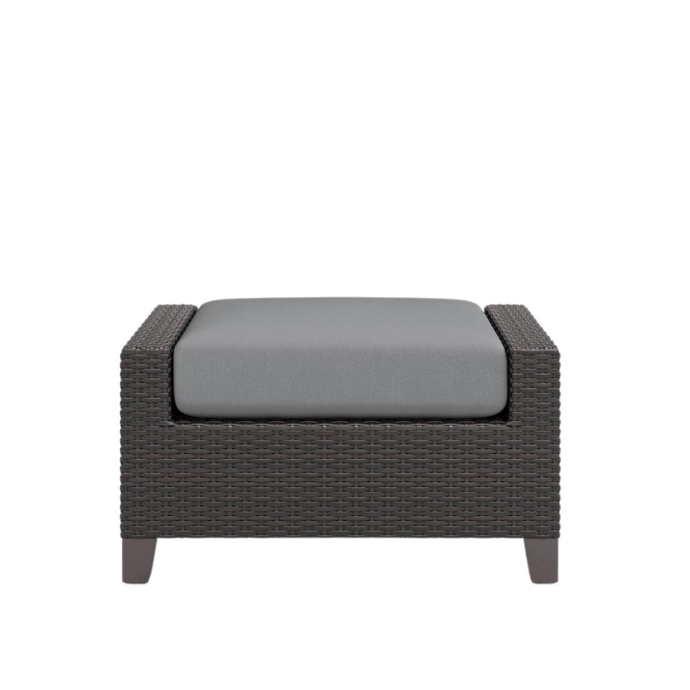 Outdoor Escape Outdoor Ottomans for Patio, Wicker Footstools, Set of 2. Picture 1