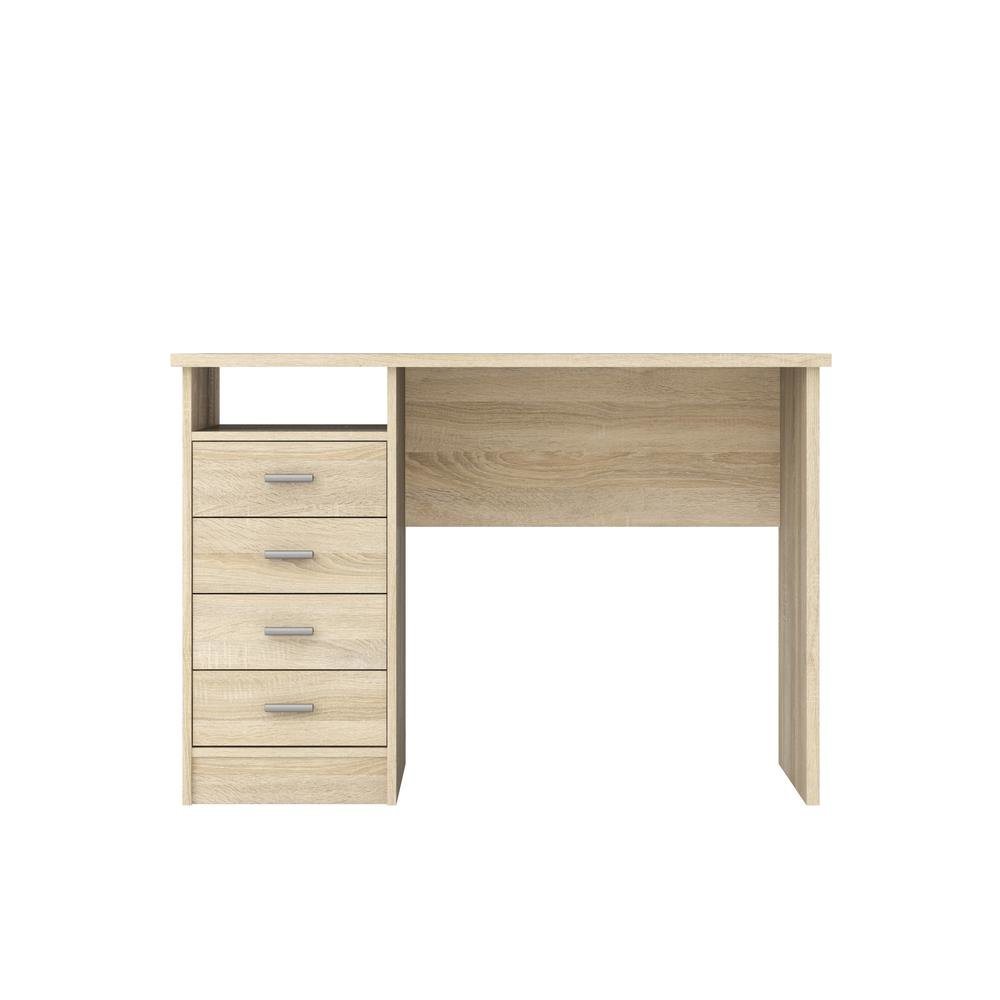 Brown Desk with Drawers - Compact Student Desk for Bedroom and Office Use. Picture 2