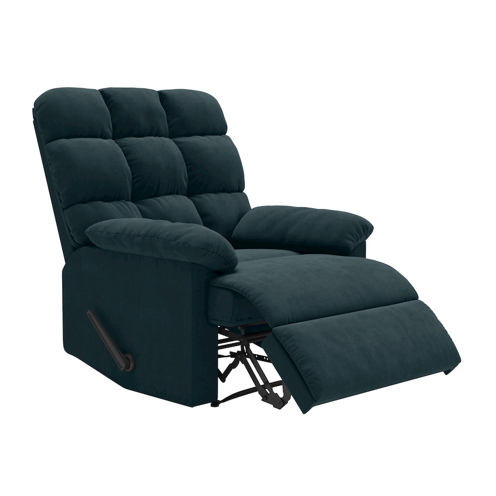 ProLounger Wall Hugger Recliner in Blue Microfiber with Square Tufted Back. Picture 5