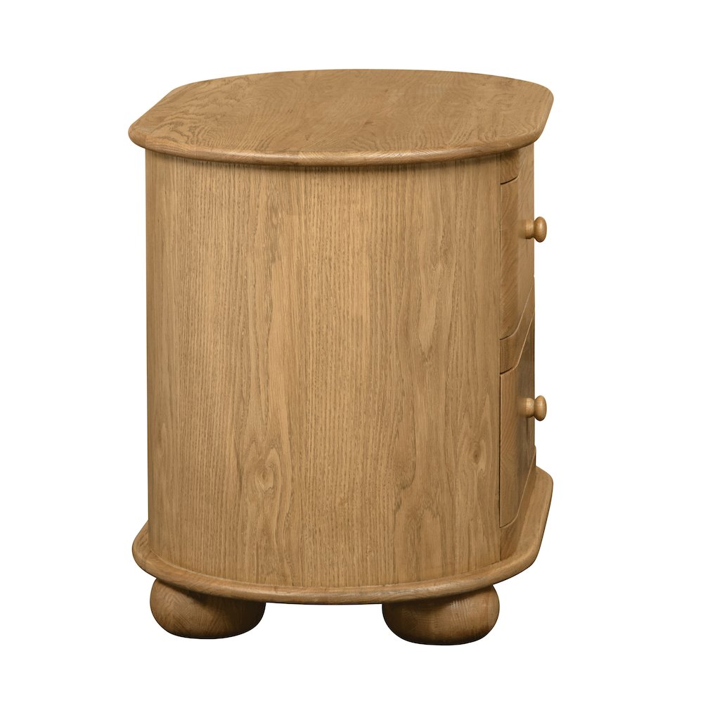 Astrid 2 - Drawer Nightstand In Solid Oak Wood. Picture 5