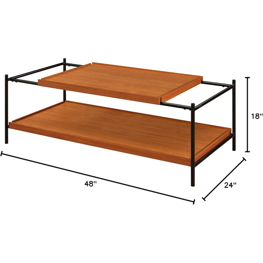 Oaken Coffee Table Honey Oak & Black. Picture 3