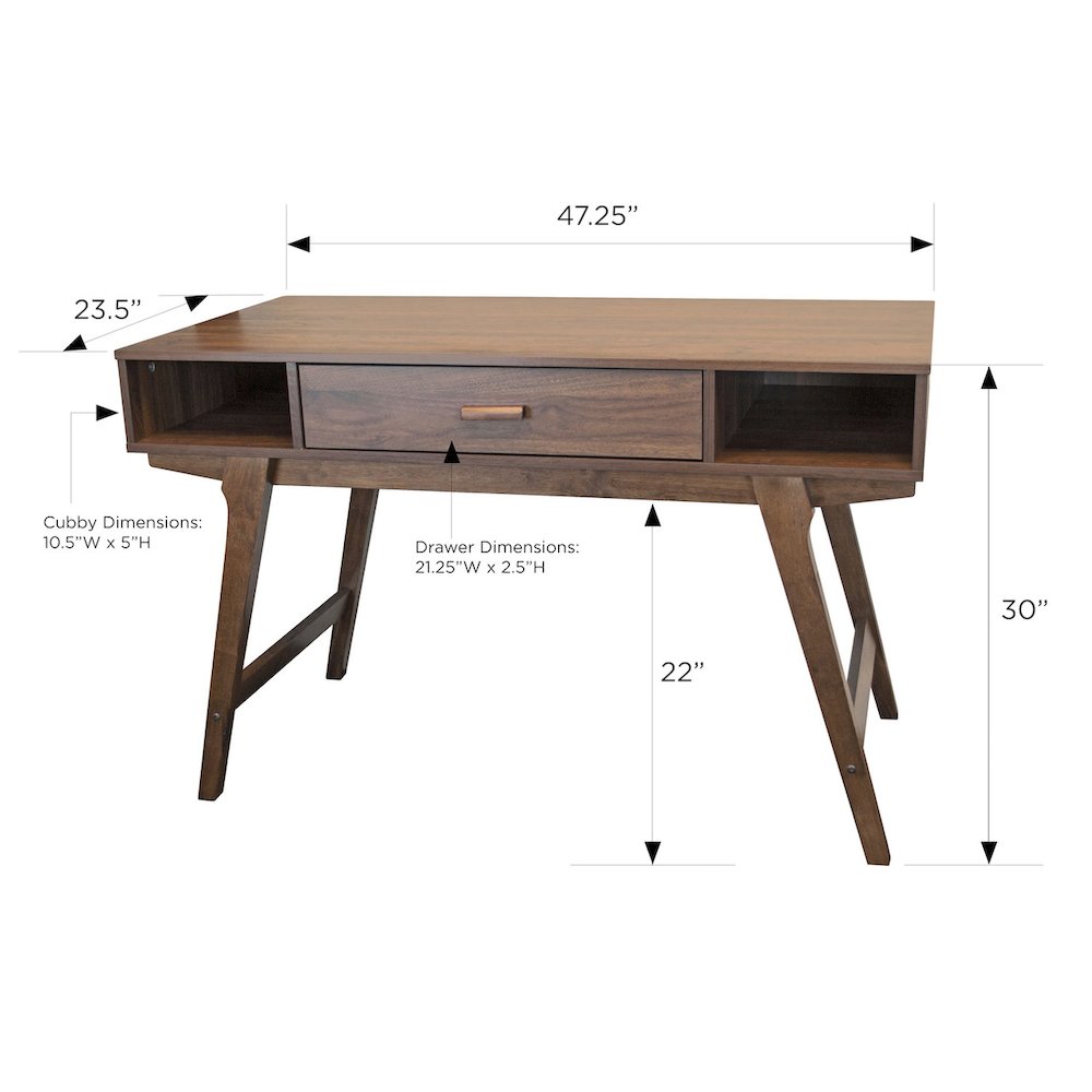 Mid Century Desk with One Drawer and Sturdy Legs. Picture 4