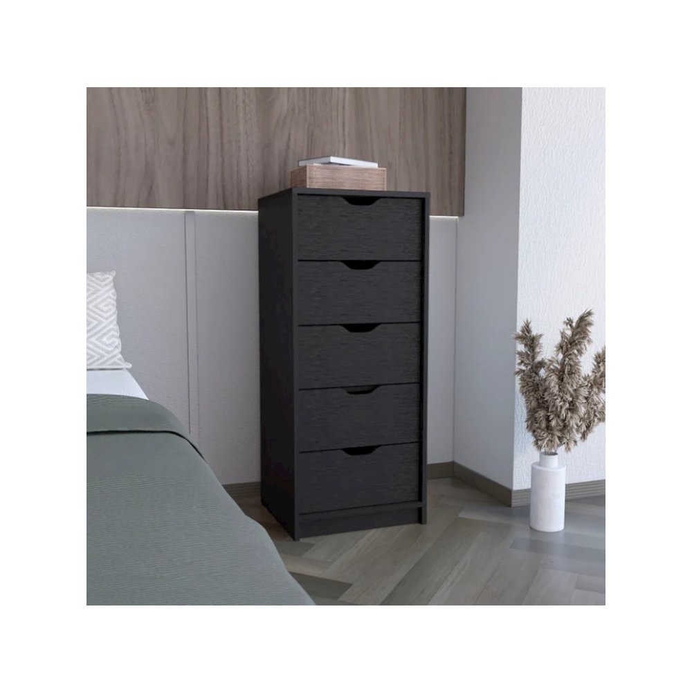 Basilea Tall Dresser Black MDF. Picture 3