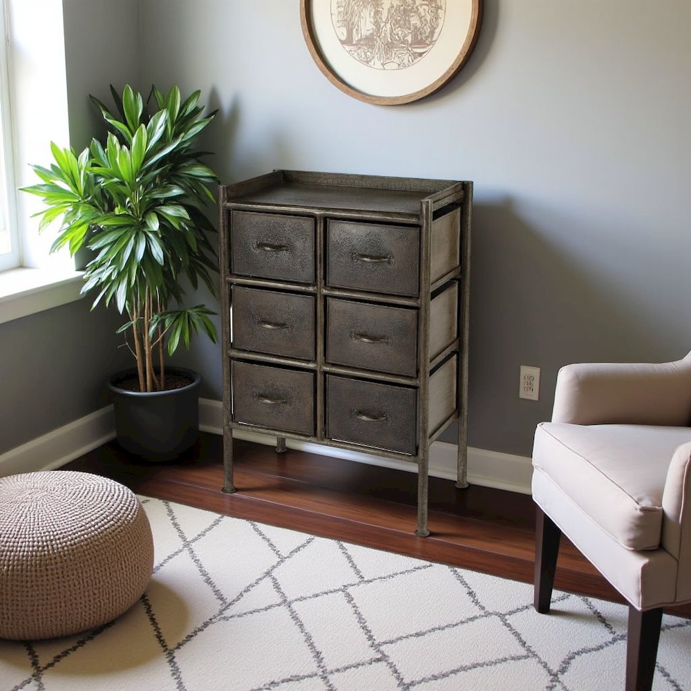 Iron Short Dresser – 6 Drawer Dresser for Closet and Bedroom Use. Picture 3