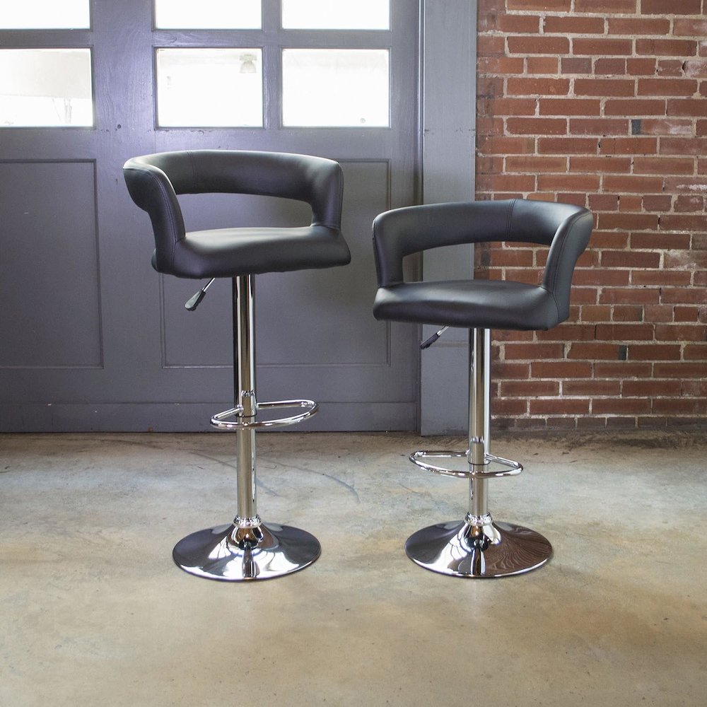 AmeriHome Modern Curvy Bar Stool. Picture 2