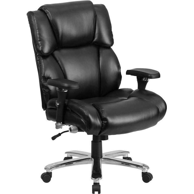 24/7 Intensive Use Big & Tall 400 lb. Rated Black Executive Lumbar Office Chair. Picture 1